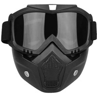 Allextreme Goggle Mask Anti Scratch Uv Protective Open Face & Eyewear Windproof Dirt Shield Adjustable Strap Soft Foam Padded Detachable For Cycling Bike Off Road Racing Riding Unisex (Black, 1 Pc)