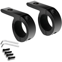 Allextreme Exflmb2 Universal Fog Light Horizontal Bar Clamp Mounting Bracket Kit With Rubber Insert For Car Jeep Suv And Off Road Vehicles (1 Pair)