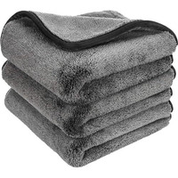 Microfiber Car Cleaning Cloth - 550 Gsm Extra Large (35X75 Cm) Micro Fiber Cloth For Car Cleaning And Detailing Dual Sided Extra Thick Scratchless Microfiber Cleaning Cloth For Car (Grey, Pack Of 2)