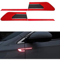 Us1984 Car High Intensity Reflective Stickers Car Side Marker Bumper Fender Safety Warning Sticker Universal Strong Reflective Warning Scratches Protector Stickers For Car Night Visibility (Red)