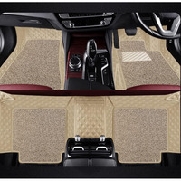 Sinex Premium 7D Car Mat Full Set For Honda City (Model : 2014-2019) Luxury Leather Double Car Floor Mat Complete Set || 100% Waterproof And Washable Color : Beige
