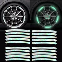 Prostuff.In3D Reflective Luminous Tire Rim Wheel Sticker Stripe For Car, Motorcycle, Cycling Bike, Night Glow Reflection (Small Size: 9 X 0.7 Cm), Multicolour Colour 20 Pcs