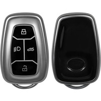Jvcv Soft Matte Finish Tpu Cover Compatible With Tata Nexon, Harrier, Tiago Ev, Altroz, Tigor, Safari, Nexon Ev, Punch, Punch Ev 4 Button Smart Key (Gunmetal Grey)