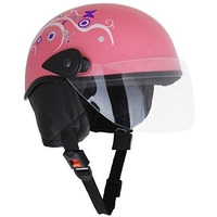 Sage Square Ladies Multi-Purpose Helmet (Pink Glossy Sticker Design 1) (Non-Motorized)