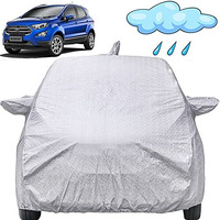 Autofact Waterproof Car Body Cover Compatible With Ford Ecosport (2013 To 2021) With Mirror And Antenna Pockets (Shinning Silver)