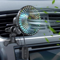 Keepcart Car Accessories Air Vent Mounted, 3 Speeds With Rgb Lighting & Clip, 90Auto Oscillation & 360Rotatable Usb Fan For Car