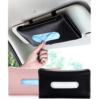 Car Visor Tissue Holder, Tissue Holder For Car, Mask Holder For Car Visor, Pu Leather Tissue Box Holder, Wipes Case For Car Visor, Universal Mask Dispenser For Car Napkin Holder For Car Tissue (Black)
