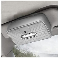 Automaze Car Armrest Headrest Visor Seat Tissue Napkin Box Holder With Sunglass Clip, Interior Car Accessories (Gray)