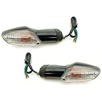 A2D Orginal Style Oem Bike Turn Inidicators Clear Glass Amber Light Set Of 2 Compatible With Honda Cbr-150