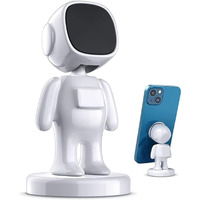 Tecnoviq Car Mounts And Magnetic Phone Holder For Astronaut Shaped Strong Magnetic Attraction 360 Degree Rotating Car Phone Mount (White)
