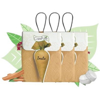Campure Camphor Insta Pouch (Sandalwood) Pack Of 3-100% Organic | Air Freshener For Car, Wardrobe, Office Cabin's, Drawers, Travel Bag & Bathroom
