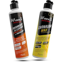 Wavex Car Polish Kit Contains Car Polish Carnauba Car Wax 350Ml + Car Dashboard Polish And Leather Polish 350Ml
