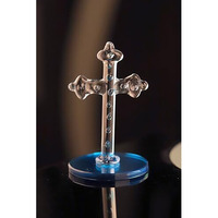 Somil Holy Cross Glass Figure For Car Dashboard, Home, Office Desk ? Holy Cross Idol With Glass Figure