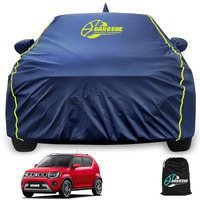 Garrege Waterproof Car Body Cover For Maruti Ignis 100% All Weather Proof With Mirror & Antenna Packet & Full Bottom Elastic, Triple Stitching With 100% Nail Proof Cover Navy Blue