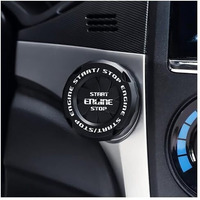 Zeelpetal Car Start Button Cover | Plastic Rotatable Push Start Button Cover | Interior Decoration Accessory | Ignition Cover Protector Engine Push Button Sticker | For All Cars | Black