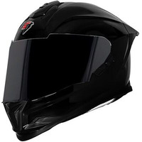 Steelbird Sbh-57 Fighter F5 Isi And Dot Certified Full Face Helmet For Men And Women With Inner Silver Sun Shield (Medium 580 Mm, Glossy Black)