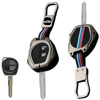 Cri8Hub Metal Silicon Key Cover Compatible With Maruti Suzuki S-Presso,Swift,Sx4,Dzire,Ignis,Alto,Vitara Brezza,Celerio,Ertiga,Ciaz,Scross,Baleno,Ritz 2 Button Key Visible In Low-Ligh Conditions