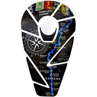 Detachi Bike Tank Pad Protector Sticker 3D Emboss Compatible With Classic 350 Bullet & Standard 350 (Leh Map Design) (Epoxy Material)