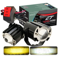 Eltron Turbo Led Single Lens Ultra Bright Fog Light 3 Months Warranty Heat Dissipation 90W-12V High Beam Dual Color Yellow & White Light Reflection Universal Fit For All Bikes And Car (Pack Of 2).