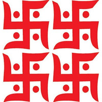 Fusion Graphix Swastik Car Hood Bumper Window Sticker Red 001 4Pcs