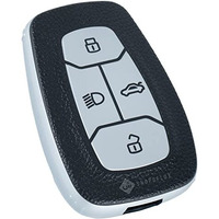 Shopoflux Tpu Leather Key Cover Compatible With Tata Nexon | Harrier | Safari | Altroz | Tigor | Ev | Punch | Tiago Ev Electric 4 Button Smart Key Only (Black Silver)