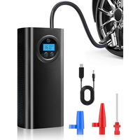 Us1984 Air Compressor Tyre Inflator For Car, Rechargeable Electric Portable Air Pump, Faster, 150Psi, Auto Off, Accurate Pressure Display, Smart Tyre Inflator For Cars, Bikes, Cycle (Black)