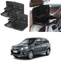 Oshotto (Ft-02) Car Backseat Food Travel Dining Meal & Snaks Tray & Cup Holder Compatible With Maruti Suzuki Alto K10 (Black) - Set Of 2