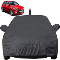 Autofact Car Body Cover With Mirror Pockets Compatible For Hyundai Elite I20 (Triple Stitched, Bottom Fully Elastic, Black Color)