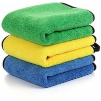 Nyza Heavy Microfiber Cloth For Car Cleaning And Detailing, Double Sided, Extra Thick Plush Microfiber Towel Lint-Free, 800 Gsm (40X40 Cm, Pack Of 3 (Color May Vary))