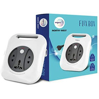 Wipro Flex Box Extension Cord With 1 Universal 3 Pin Socket & 2 Units Of 2 Pin Sockets,With Master Switch & Indicator | 4 Mtr Long Copper Wire | Power Strip For Home, Office | Pack Of 1 | Grey & White