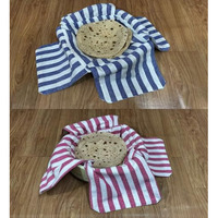 Glus Cotton Set Of 2 Double Layer Roti Clothes Wrap With Flaps Casement Cotton Cloth For Chapati For Hot Case Kitchen Chapati Cloth Wrap Roti Cloth (Cotton, Red & Blue)