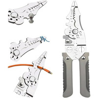 Elmvia All In 1 Multifunction Stainless Steel Wire Stripper/Wire Crimping Tool, Wire Cutter, Wire Crimper, Cable Stripper, Wiring Tools And Multi-Function Hand Tool (All In 1)