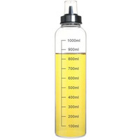 Signoraware Even Flow 1000Ml Borosilicate Glass Oil Dispenser And Pourer With Measurement, Transparent And Pointer Oil Nozzle With Covering Lid, Leakproof Spill Proof, Easy Refill (1 Litre, Set 1)