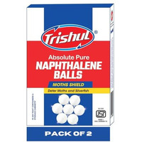 Trishul Naphthalene Moth Balls For Clothes | Bathroom | Wardrobe | Protect Clothes 100% Safe | Smell | Free | Stain-Free | Germs Free | Isi Marked | 400 Gram White | Pack Of 2 |
