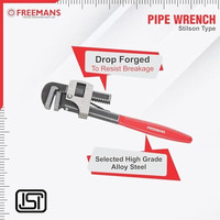 Freemans 14-Inch Stillson Type Pipe Wrench With Induction Hardened Teeth And Dip Painted Handle - 350Mm Ideal For || Construction || Heavy-Duty Applications For Industrial & Professional Use