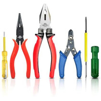 Generic Pedwal Pack Of 5, 1 Pcs. Combination Plier 200Mm, 1 Pcs Wire Stripper 130Mm, 1 Pcs Line Tester, 1 Pcs Nose Plier, 1 Pcs. 2In1 Screwdriver, Cutting Plier For Home Uses - Multicolor