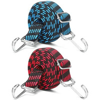 Bungee Cords For Motorcycle 2 Pcs Bike Luggage Rope Elastic Rope For Bike Luggage (Blue + Red) (1 M)