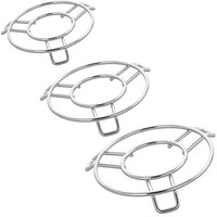 Unify 3 Pieces Stainless Steel Trivets Hot Pot Mat Stand For Kitchen Utensil Vessel Holder/Dining Table/Cooker Ring/Cooling Steaming Rack Stand/Round Pads Holder Cookware Fit (Size-6,7, 8)
