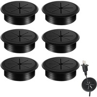 Serplex 6Pcs Desk Grommets 2 Inches Round Rubber Cable Grommets Desk Cable Hole Covers Multi Cable Organizers Office Decorative Desk Grommets For Power Cords