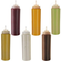 Daome Plastic Squeeze Bottle Ketchup Mustard Honey Sauce Dispenser Bottle - 650 Ml (6Pcs)