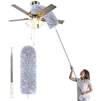 Ub Unity Brand Microfiber Feather Duster Bendable & Extendable Fan Cleaning Mop With Long Rod100 Inches Expandable Pole Handle Washable Duster For High Ceiling Fans,Window Blinds, Furniture (Xl)