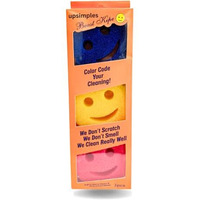 Upsimples Scratch-Free Multipurpose Dish Sponge - Bpa Free & Made With Polymer Foam - Stain, Mold & Odor Resistant Kitchen Sponge (Pack Of 3)