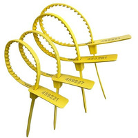 Raibex Container Seal Tag Plastic Security Seals One Time Lock Otl Small Size Plastic Grip Seal Pull Tight 100 Pcs (Yellow)