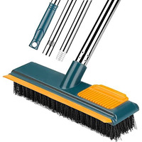 Qonetic 2 In 1 Bathroom Cleaning Brush With Wiper Long Handle Bathroom Brush Cleaner For Household Bathroom Cleaning Accessories, Tiles Cleaner Brush, Floor Scrubber, Bathroom Floor Brush (Multicolor)