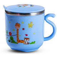 Funblast Milk Mug For Kids  Cartoon Design Bpa Free Mug With Lid For Kids, Stainless Steel 304 Cup/Mug For Kids & Toddlers, Double Wall Vacuum Insulated Cup  270 Ml (Blue)