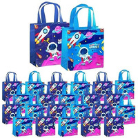 Funblast Space Gifting Bags For Return Gifts - 24 Pcs Non-Woven Multi-Purpose Reusable Carry Bag, Birthday Goodie Bags (24)