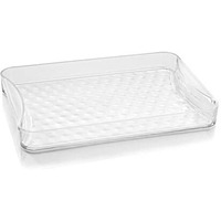 Happi Multipurpose Unbreakable Plastic Diamond Design Glass Serving Tray For Kitchen, Glass Tray For Glass Set, Kitchen Dining Serving Plate (107 Inch - Pack Of 1)