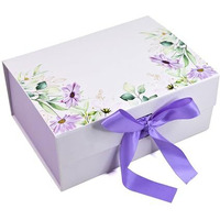 Rbs - Foldable Empty Gift Boxes For Packaging With Satin Ribbon 23 X 16 X 10Cm Matte Lamination Holding Upto 3Kg Readymade Gift Box Multipurpose Cardboard Box For Packing Hamper Box (Lavender)