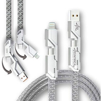 Zentrica 4 In 1 Fast Charging & Data Cable, 100W/65W/27W Led, 5 Ft Multi Charger Cable Fast Charging, 480 Mbps Data Transfer, 5 Ft Long Braided Design, Charging Cable C To C A To C C To L A To L