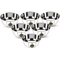 Kanshita's Rasoiware Stainless Steel Heavy Gauge Dal/Sabji Katori Wati Set With Mirror Finish 220 Ml Set Of 6